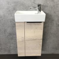 COMFORTY. Тумба-умывальник "Матэ-40" дуб дымчатый с раковиной CREA 40, P-UM-CRE40/1 фото в интернет-магазине Русалия