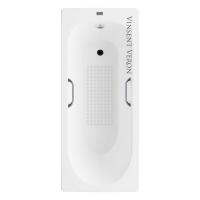 Ванна чугунная Vinsent Veron Soissons 170x70x42 с квадратными хромированнами ручками и антискользящим покрытием VCN1707042H/VH0012CH-AS фото в интернет-магазине Русалия