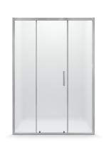 Душевая дверь раздвижная по центру MaybahGlass 1950*2100 стекло 6 мм сатин , профиль хром матовый MGD-2803-5 фото в интернет-магазине Русалия