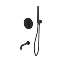 Термостатическая система для ванны скрытого монтажа WHITECROSS Y YSET10BL (черный мат) фото в интернет-магазине Русалия