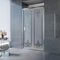 Душевая дверь ZP TUR NOVO h1900 180 08 ARTDECO D1, 180 см, стекло с узором, профиль глянцевый хром Vegas-Glass фото в интернет-магазине Русалия