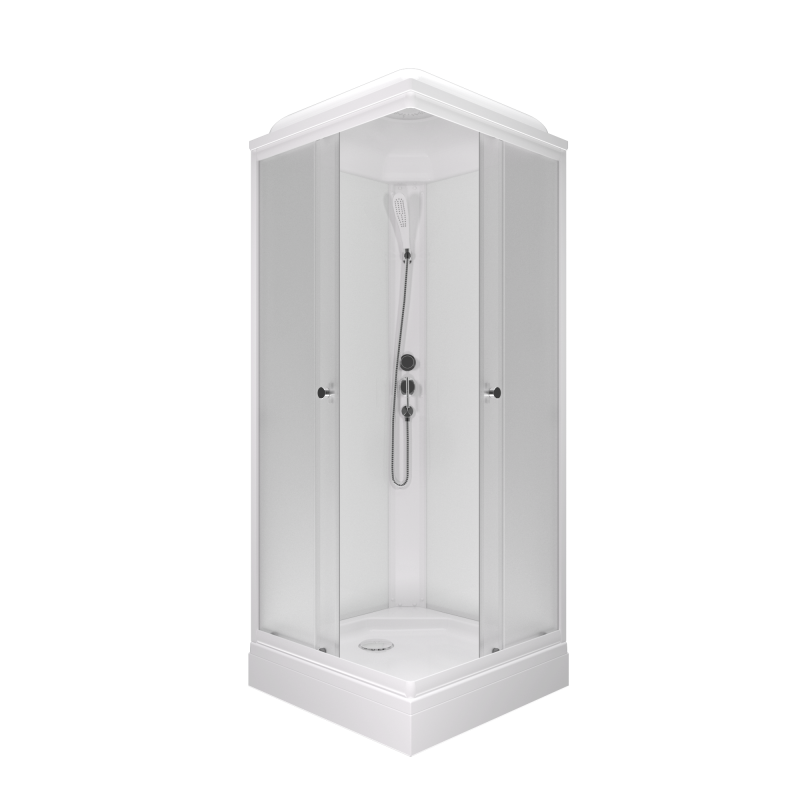 Душевая кабина Грэй-Вайт 90*90 В (7 мест+сифон D50) Щ0000067301 Тритон