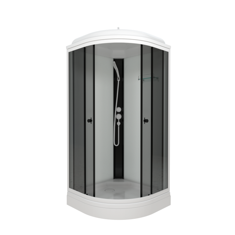 Душевая кабина Грэй-Блэк 90*90 В (7 мест+сифон D50) Щ0000067303 Тритон