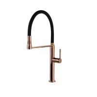 Смеситель высокий для кухни однорычажный с магнитным держателем и гибким шлангом KITCHEN MAGNET 388801МАСU медь Ramon Soler фото в интернет-магазине Русалия
