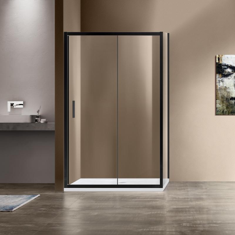 Душевой уголок Garda VSR-1G9012CLB, 1200*900, черный, стекло прозрачное Vincea
