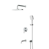 FB85A3RH40 X-Joy, набор: встроеный см-ль, излив, прямоуг.верхний душ 300х210мм, ручн.душ, хром AM.PM фото в интернет-магазине Русалия