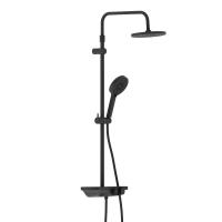 947730300 Apollo душевая система с ванно-душевым смесителем-полкой, черный фото в интернет-магазине Русалия