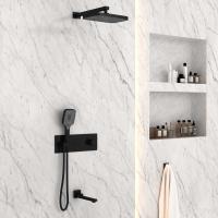 Душевой комплект VSFW-432T1MB встраиваемый, термостатический, 3 режима, черный Vincea фото в интернет-магазине Русалия