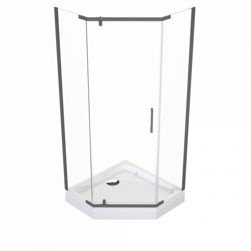 Душевой уголок «Дека-Графит», 90х90, пятиуг., низ. подд. (3 места+сифонD90мм) Тритон Щ0000073925