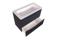 Тумба с раковиной Бергамо Мини 70 подвесная, Люкс антискрейч черный Style Line фото в интернет-магазине Русалия