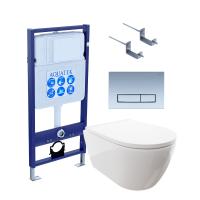 SET AQUATEK ПОЛАРИС (рама AQUATEK Standard INS-0000012+унитаз ПОЛАРИС AQ0700-00 с тонким сиденьем soft-close+ крепеж KKI-0000002 +панель KDI0000024) фото в интернет-магазине Русалия