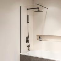 Шторка на ванну RGW SC-050B 900, стекло прозрачное, профиль черный фото в интернет-магазине Русалия