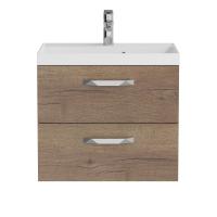 AURORA База под раковину подвесная с двумя выкатными ящиками, Rovere Tabacco, 600x450x500, AURORA-600-2C-SO-RT Belbagno фото в интернет-магазине Русалия