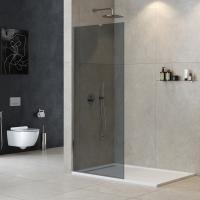 Душевая перегородка универсальная LIBERTA-L-1-TB-100-GR-Cr тонированное (графит), профиль хром фото в интернет-магазине Русалия