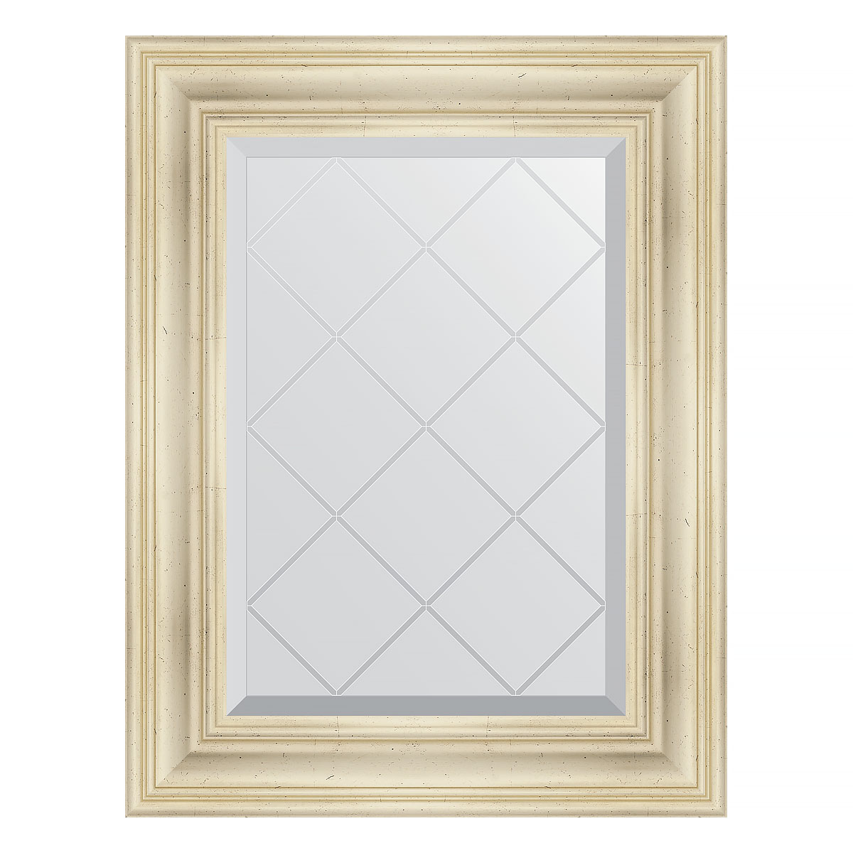 Зеркало настенное с гравировкой EVOFORM в багетной раме травленое серебро, 59х76 см, BY 4031