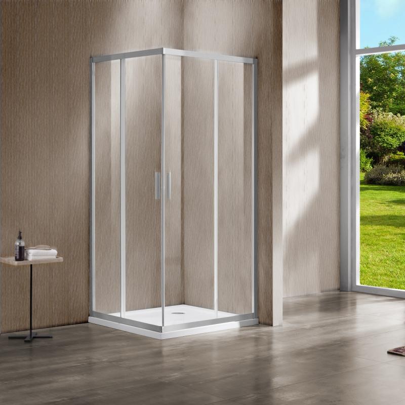 Душевой уголок Garda VSS-1G8010CLBN, 1000*800, брашированный никель, стекло прозрачное Vincea