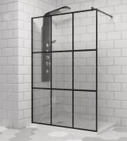 Перегородка для душа 140 WA-111B черная серия RGW фото в интернет-магазине Русалия