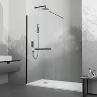 Душевая перегородка RGW WA-041B 1000, стекло прозрачное, профиль черный фото в интернет-магазине Русалия