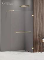 Душевое ограждение NEW TRENDY AVEXA GOLD SHINE 140x200 EXK-7075 (золото) фото в интернет-магазине Русалия