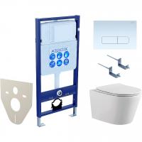 SET AQUATEK ВЕГА-1905-013 (рама AQUATEK Standard INS-0000012 с клавишей KDI-0000013 и крепежом KKI-0000002+унитаз ВЕГА AQ1905-00 с тонким сиденьем sc фото в интернет-магазине Русалия