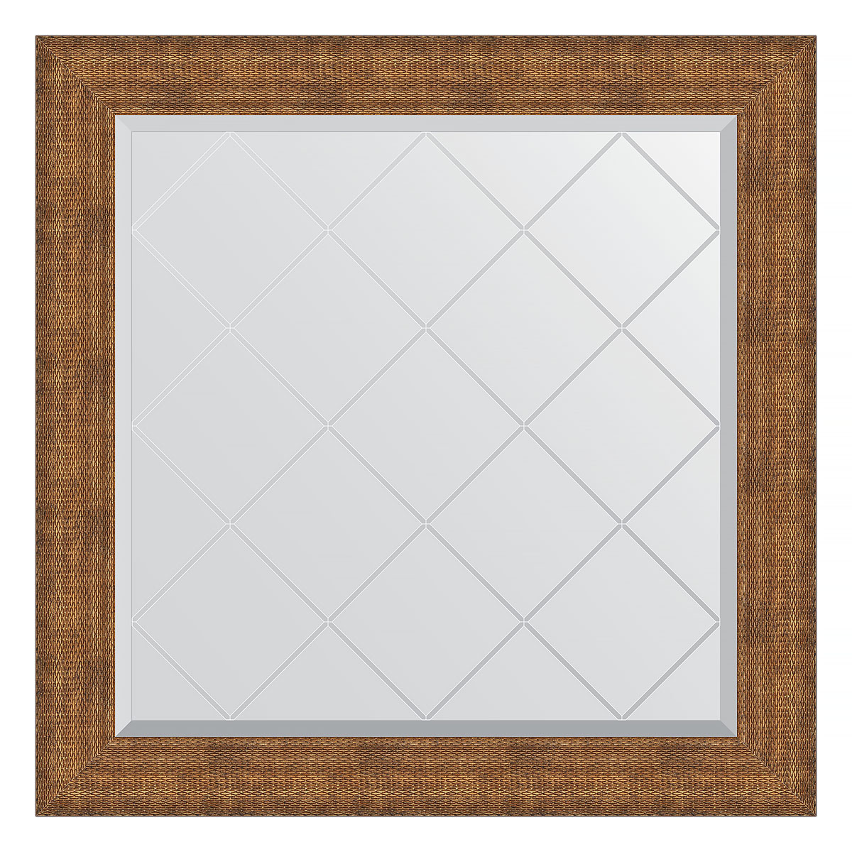 Зеркало настенное с гравировкой EVOFORM в багетной раме медная кольчуга, 87х87 см, BY 4560