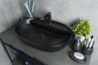 Раковина накладная овальная черная матовая Bm1346 GID фото в интернет-магазине Русалия