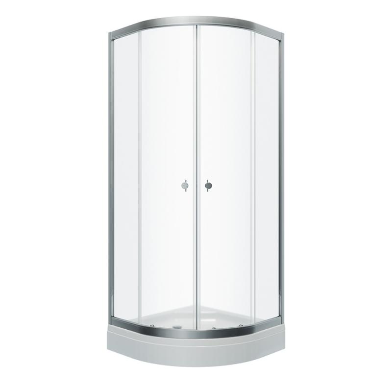 Душевой уголок «Альфа-Хром» 90х90, 1/4 круга, низ. подд. (2 места+сифонD90мм) Тритон Щ0000049613