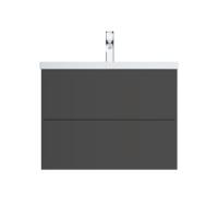 M90FHX07522GM GEM, База под раковину, подвесная, 75 см, 2 ящика push-to-open, графит матовый Am.Pm фото в интернет-магазине Русалия