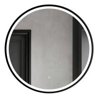 Зеркало AZARIO Aurora D800 с подсветкой, сенсорный выключатель с функцией диммера, алюминиевая черная рама (AZ-Z-012CS) фото в интернет-магазине Русалия