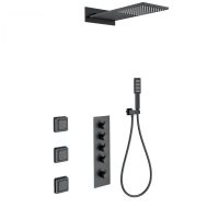 Душевая система с термостатом встраиваемая WONZON & WOGHAND, Черный матовый (WW-D4100-MB) фото в интернет-магазине Русалия