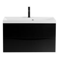 MARINO База под раковину подвесная с двумя выкатными ящиками, Nero Lucido, 800x450x500, MARINO-800-2C-SO-NL-P Belbagno фото в интернет-магазине Русалия