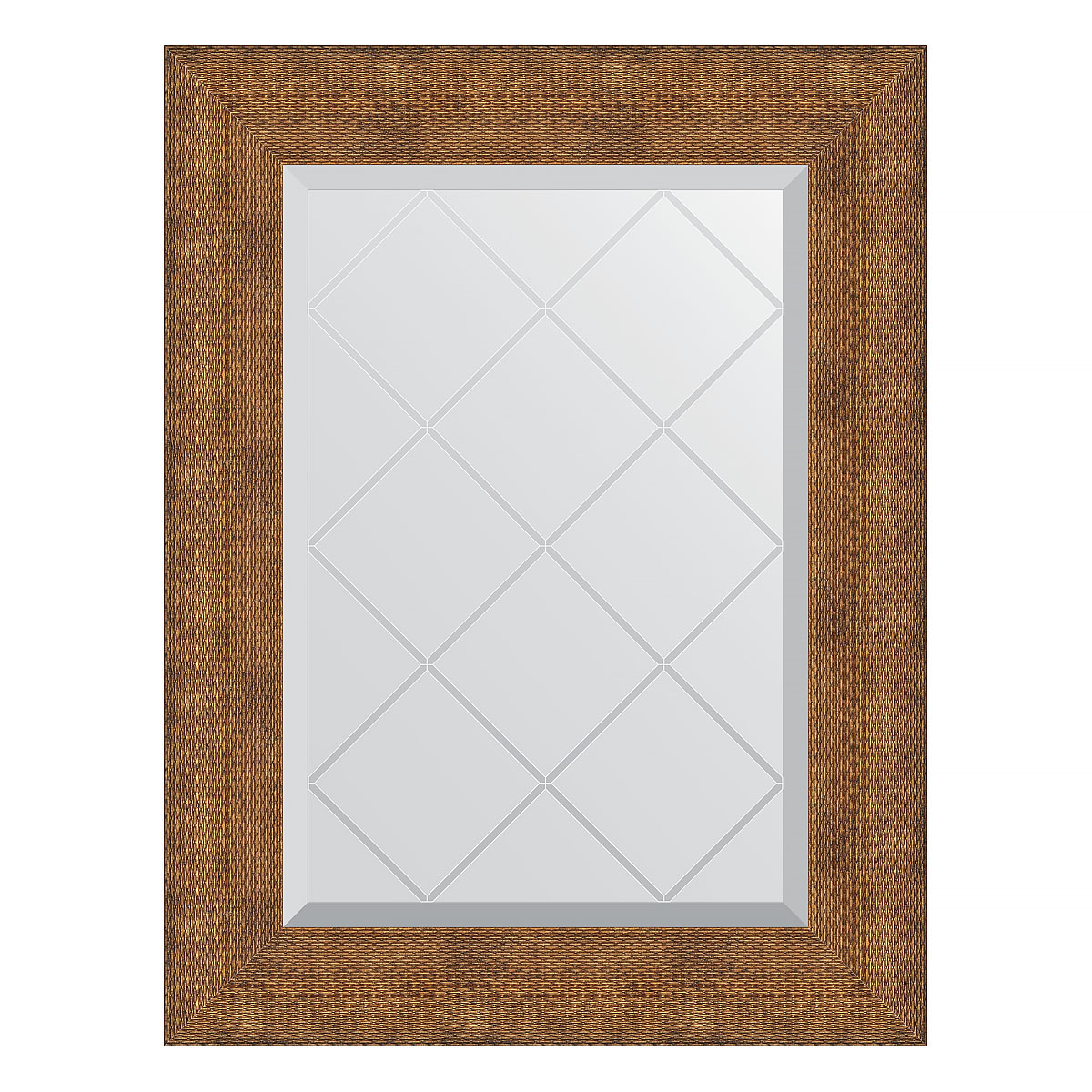 Зеркало настенное с гравировкой EVOFORM в багетной раме медная кольчуга, 57х74 см, BY 4553