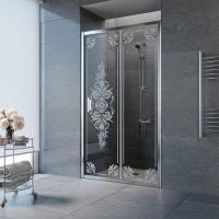 Душевая дверь ZP TUR NOVO h1900 180 08 VENZEL 2, 180 см, стекло с узором, профиль глянцевый хром Vegas-Glass фото в интернет-магазине Русалия