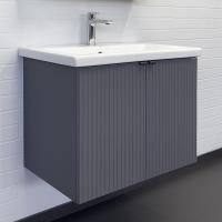 Подвесная тумба-умывальник Comforty Лима-70П антрацит с раковиной Como 70 00-00015478 Comforty фото в интернет-магазине Русалия