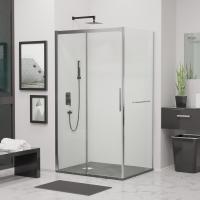 Душевой уголок RGW LE-41-1 (LE-12 + Z-060-2) 1100x1000, профиль хром, стекло прозрачное фото в интернет-магазине Русалия