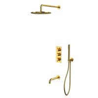 Термостатическая система для ванны скрытого монтажа WHITECROSS Y YSET11GL (золото) фото в интернет-магазине Русалия