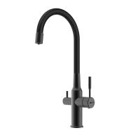 Смеситель Lemark Expert для кухни c гибким изливом, с подключением к фильтру с питьевой водой (LM5083BL-Black) фото в интернет-магазине Русалия