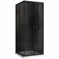 Душевой уголок ABBER Schwarzer Diamant AG02090BDTH 90х90 квадрат, профиль черный, тонированное стекло фото в интернет-магазине Русалия