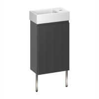 Тумба с раковиной WC Area 40 см матовый темно-серый 221802003 Wellsee фото в интернет-магазине Русалия