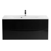 MARINO База под раковину подвесная с двумя выкатными ящиками, Nero Lucido, 1100x450x500, MARINO-1100-2C-SO-NL-P Belbagno фото в интернет-магазине Русалия