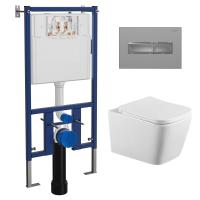 Сет LORANTO Инсталляция с кнопкой Line хром матовая + унитаз ANTE с сиденьем микролифт (4501+7321+CS-2216HM) фото в интернет-магазине Русалия