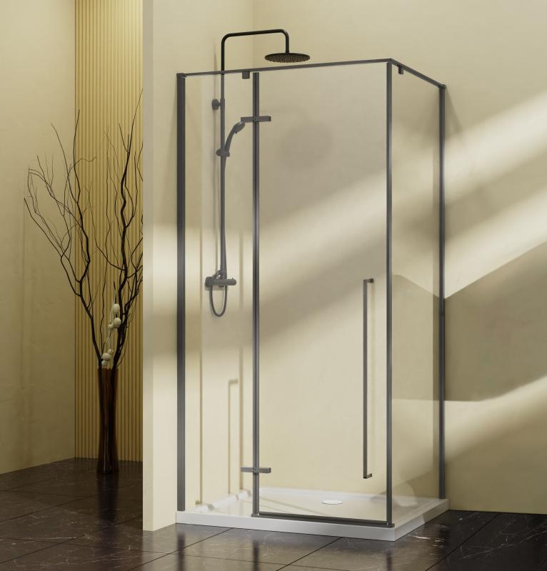 Душевой уголок Slim-N VSR-5SN1010CLGM, 1000*1000, вороненая сталь, стекло прозрачное Vincea