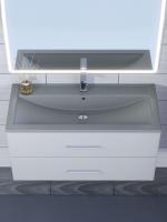 Раковина для ванной кварцевая Uperwood Foster Quartz 100х45,5х17,5 см, серая матовая, бетон 291030045 фото в интернет-магазине Русалия