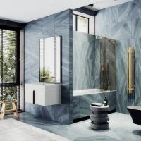 Шторка поворотная с добором 1400*690 6 мм Бронза MGV-657-3 Maybah Glass фото в интернет-магазине Русалия