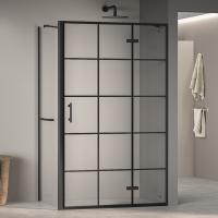 Душевой уголок RGW PA-77-1B R (PA-07B R + Z-060-2B + держатель O-204B) 1200x1000, профиль черный, стекло прозрачное фото в интернет-магазине Русалия