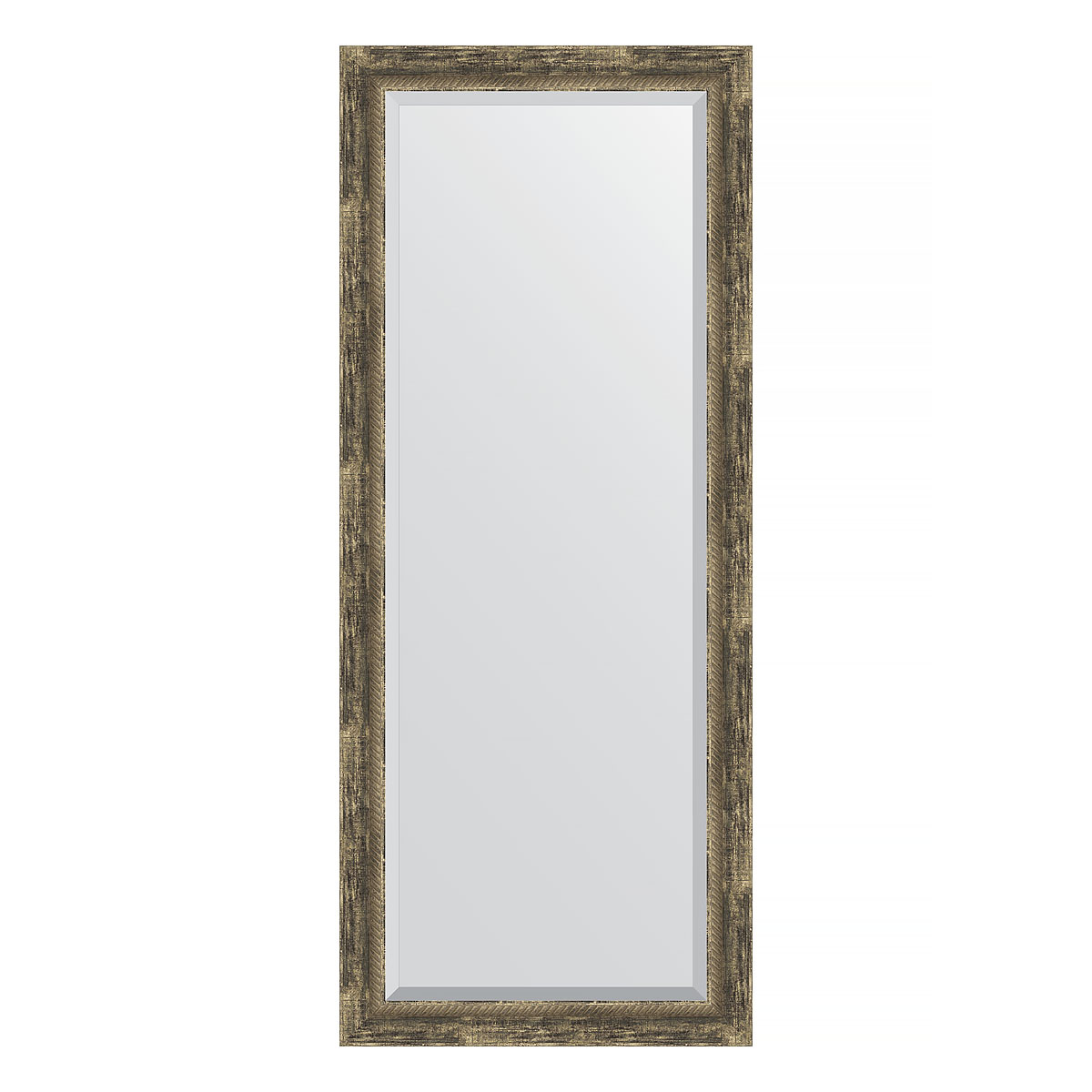 Зеркало настенное с фацетом EVOFORM в багетной раме старое дерево с плетением, 63х153 см, BY 3564