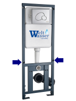 MARBERG 410 RD CR Инсталляция для унитаза. Круглая хром кнопка WeltWasser фото в интернет-магазине Русалия