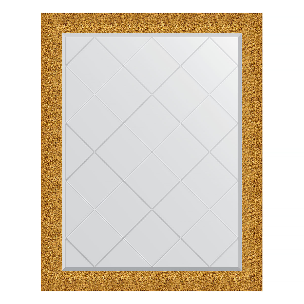 Зеркало настенное с гравировкой EVOFORM в багетной раме чеканка золотая, 96х121 см, BY 4366