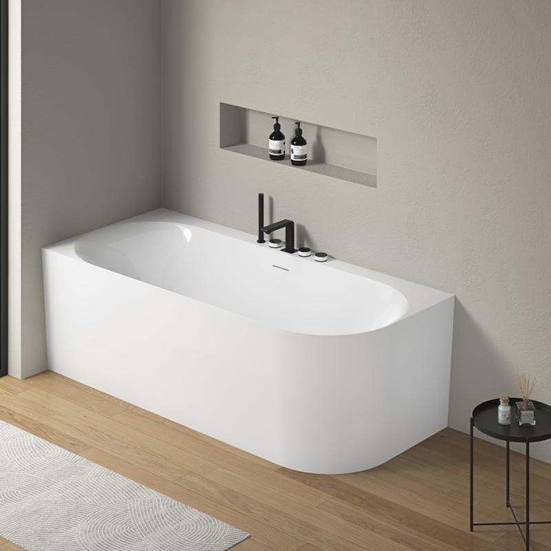 Ванна акриловая Vincea VBT-704-1800-L, 1800*800*585, цвет белый, левая, щелевой перелив, слив белый