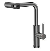 Смеситель для кухни с выдвижной лейкой RUSH Tinos (TI3732-18Grey) фото в интернет-магазине Русалия